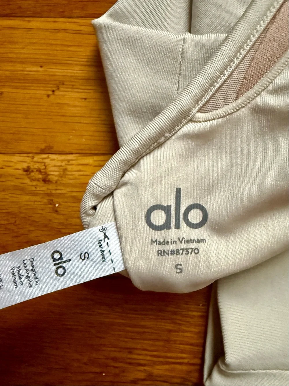 ALO Yoga Neutral Beige Racerback Sports Bra Top Tank Top